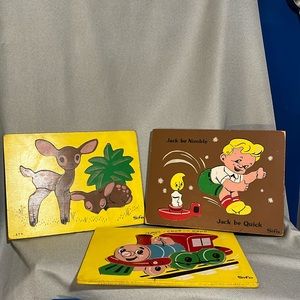 3 Vintage Sifo Children’s Wooden puzzles